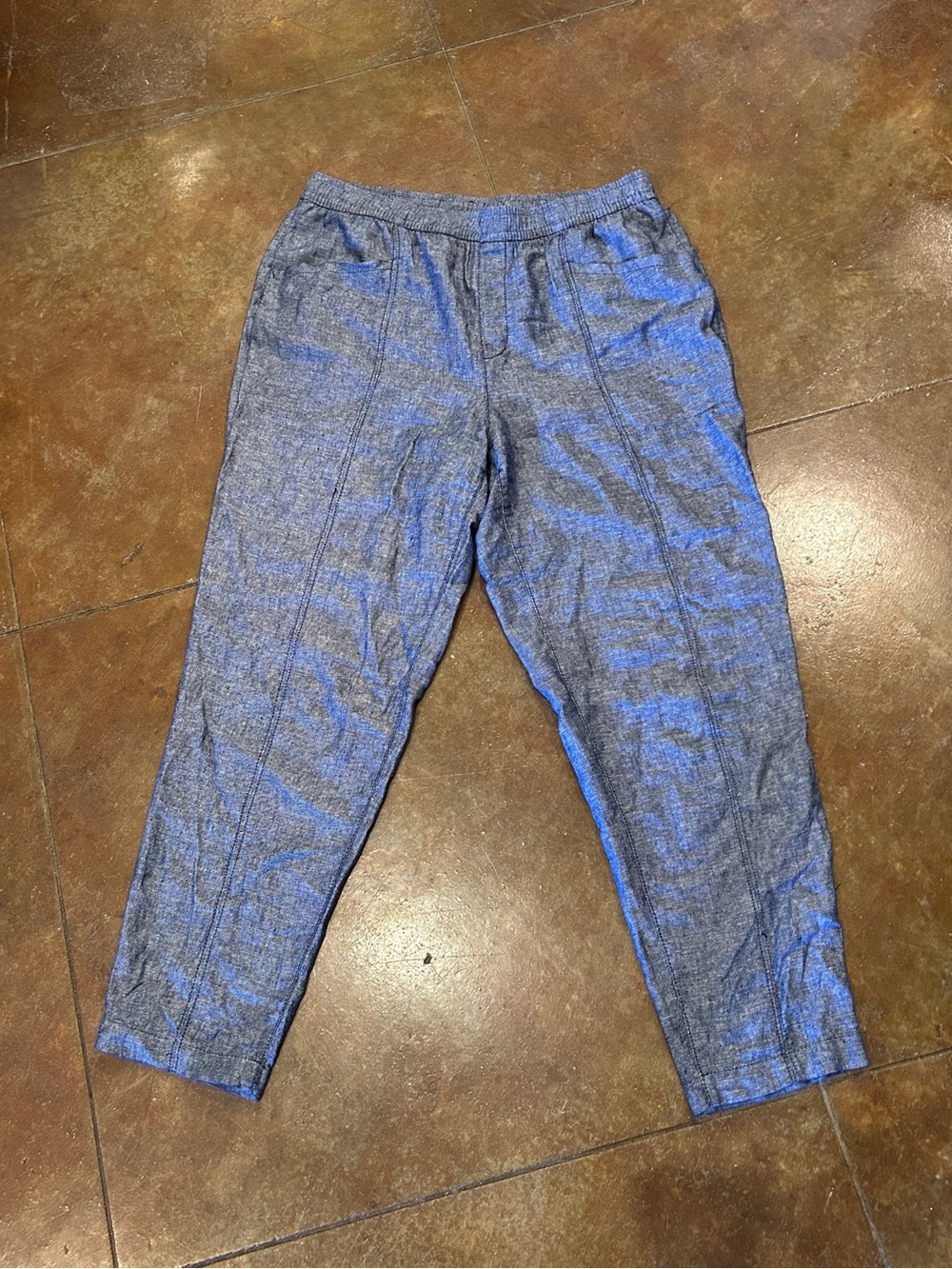 Casual Drawstring Pants in Heathered Blue